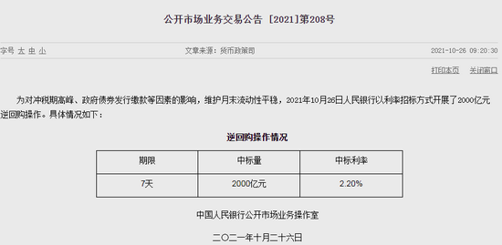 央行进行2493亿逆回购操作