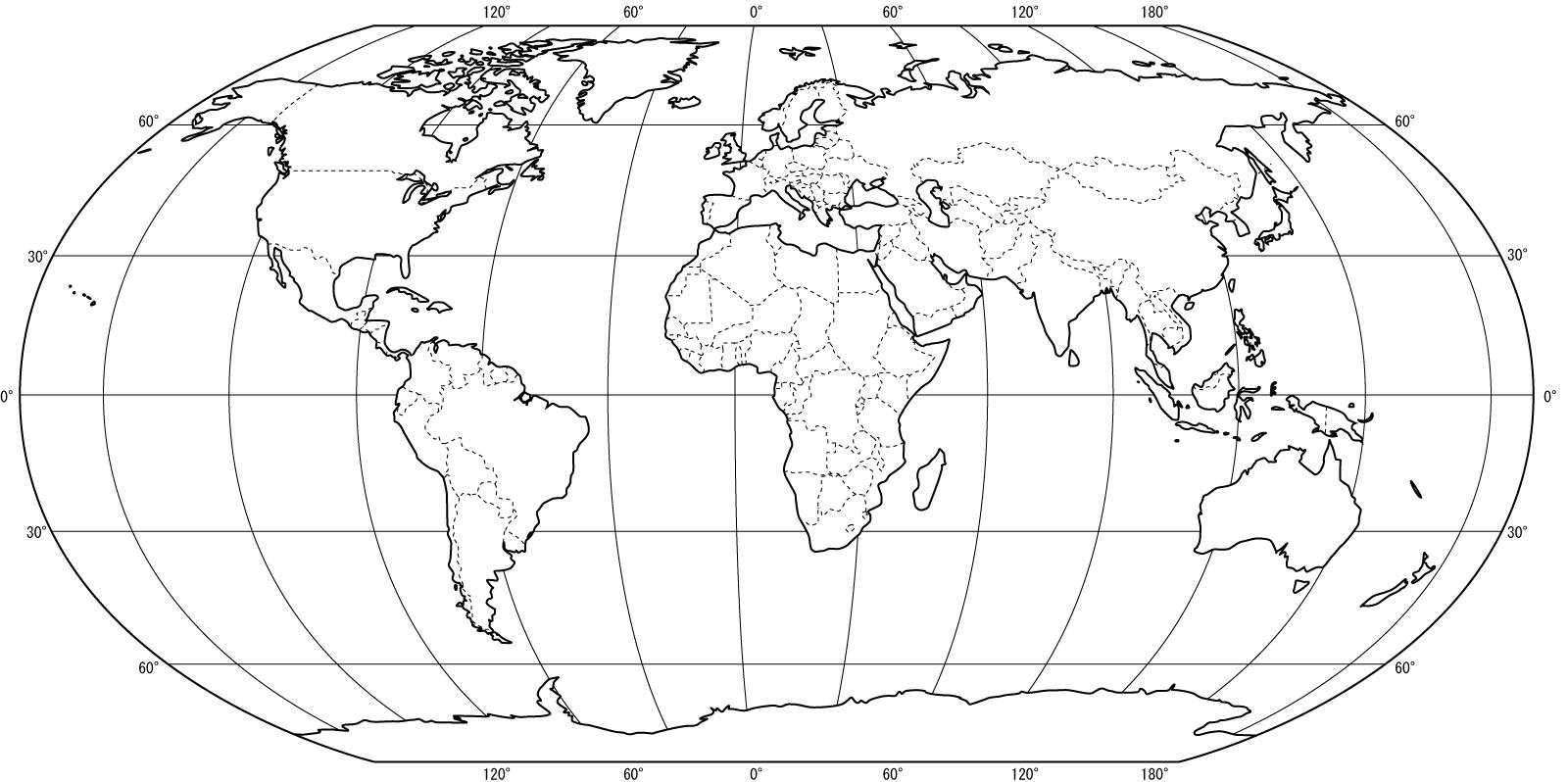 世界地图全图黑白简洁