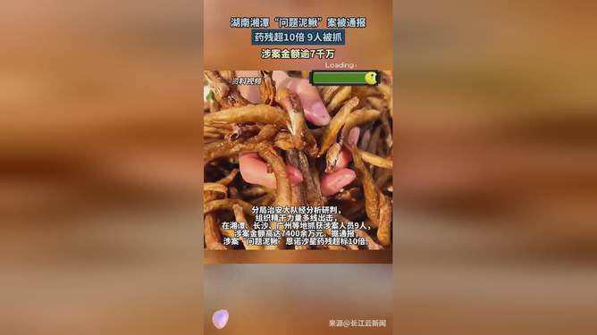 湘潭问题泥鳅案，药残超10倍，涉案金额逾7千万